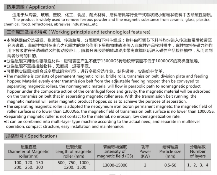 XYYCG型干式永磁辊带式除铁器(图1)